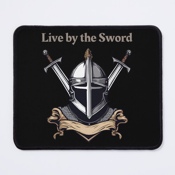 Item preview, Live by the Sword Medieval Knight Design designed and sold by Creastore.