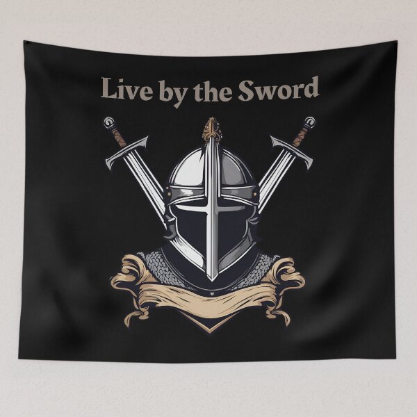 Item preview, Live by the Sword Medieval Knight Design designed and sold by Creastore.