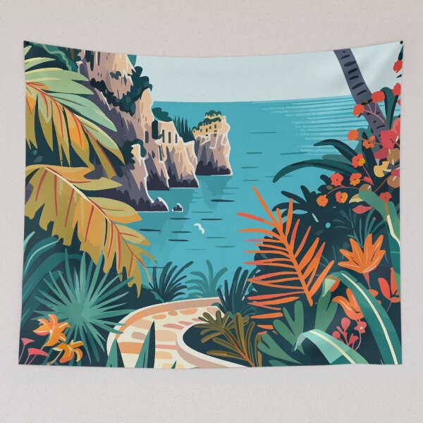 Aperçu de l'œuvre Illustration esthétique de l'île de Capri en Italie créée et vendue par LVTFCOarts.