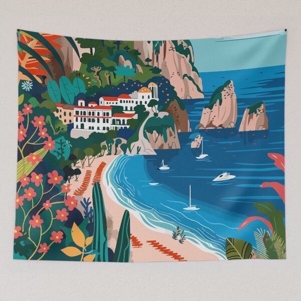 Item preview, Art Aesthetic Capri Island Illustration designed and sold by LVTFCOarts.