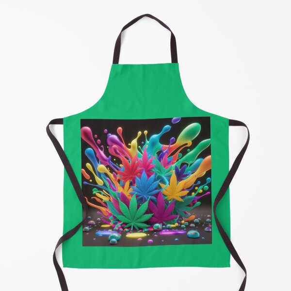 Item preview, Colorful Marijuana Leaves With Liquid Paint Splatters - Green designed and sold by JLEmporium.