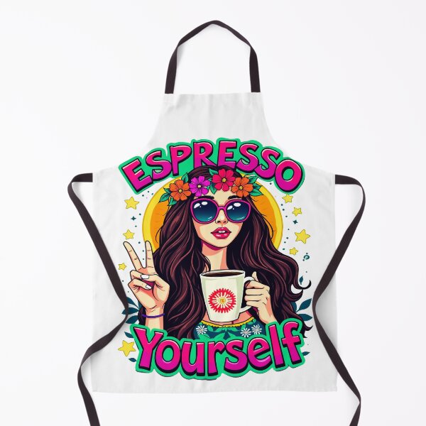 Item preview, Espresso Yourself Hippie Girl with Flowers and Peace Sign designed and sold by Mosaic-97.
