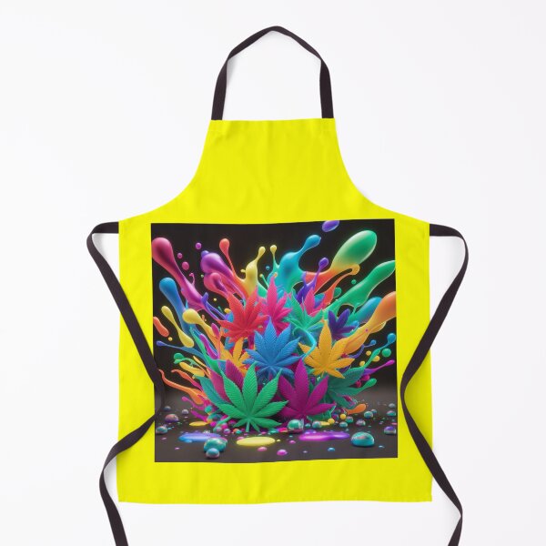 Item preview, Colorful Marijuana Leaves With Liquid Paint Splatters - Yellow designed and sold by JLEmporium.