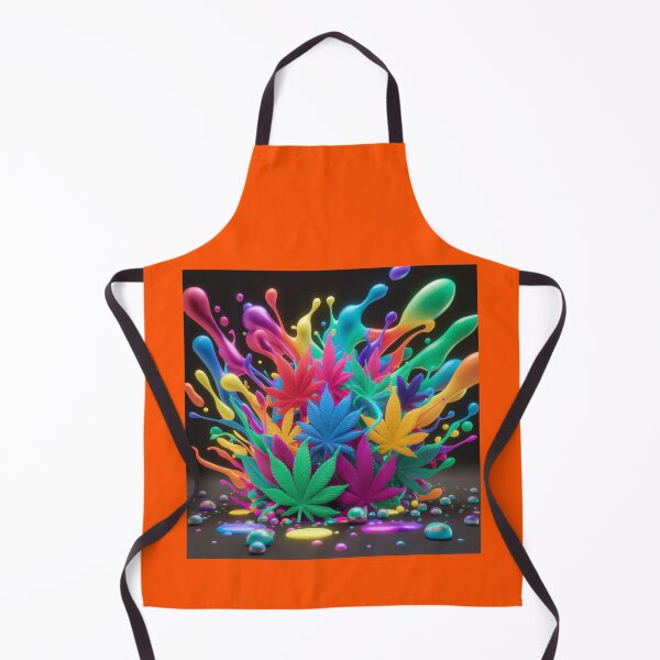 Item preview, Colorful Marijuana Leaves With Liquid Paint Splatters - Orange designed and sold by JLEmporium.