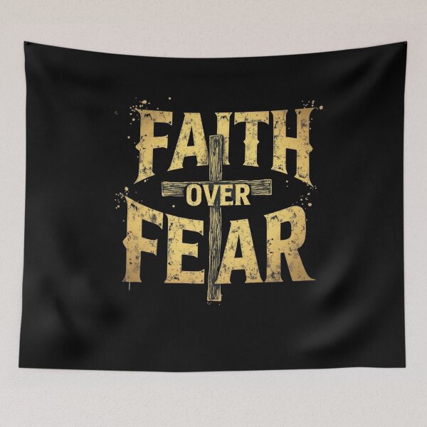 Item preview, Faith Over Fear Cross Christian Inspirational designed and sold by Hananiah Merch.
