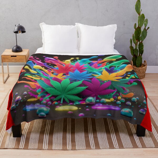 Item preview, Colorful Marijuana Leaves With Liquid Paint Splatters - Red designed and sold by JLEmporium.