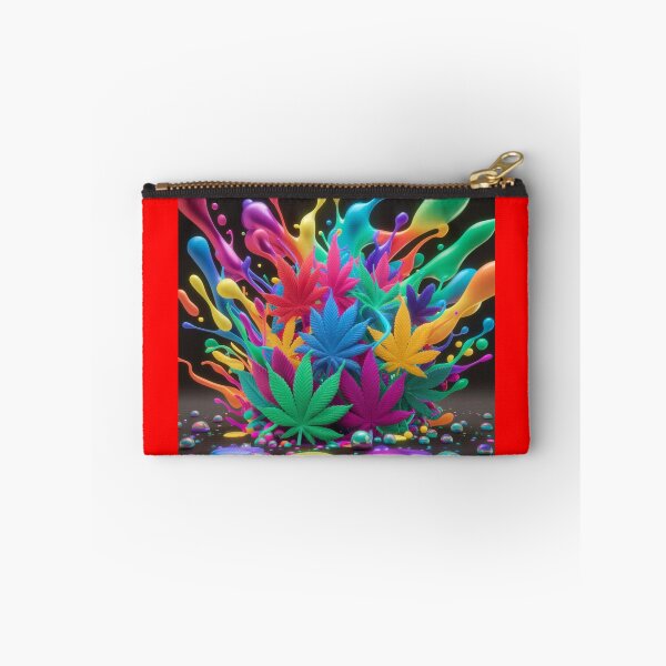 Item preview, Colorful Marijuana Leaves With Liquid Paint Splatters - Red designed and sold by JLEmporium.