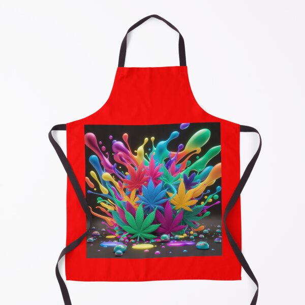 Item preview, Colorful Marijuana Leaves With Liquid Paint Splatters - Red designed and sold by JLEmporium.