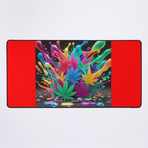 Item preview, Colorful Marijuana Leaves With Liquid Paint Splatters - Red designed and sold by JLEmporium.