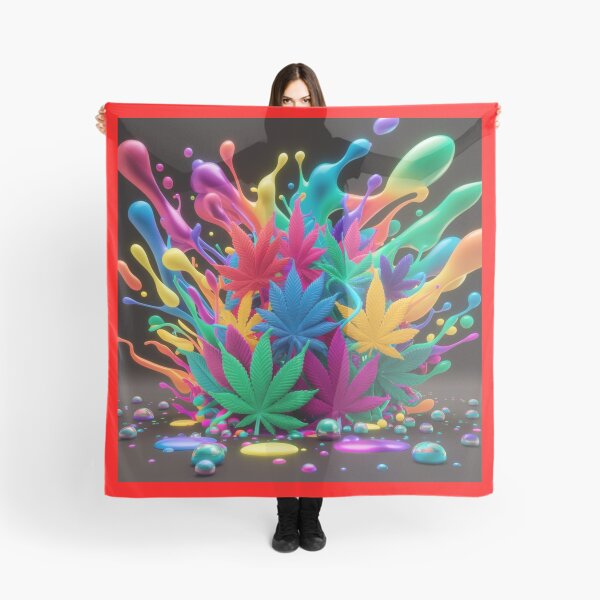 Item preview, Colorful Marijuana Leaves With Liquid Paint Splatters - Red designed and sold by JLEmporium.