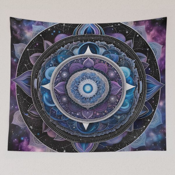 Item preview, Galactic Mandala: Cosmic Energy in Blue Hues designed and sold by MandalasShops.