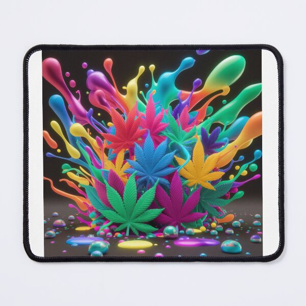 Item preview, Colorful Marijuana Leaves With Liquid Paint Splatters - White designed and sold by JLEmporium.