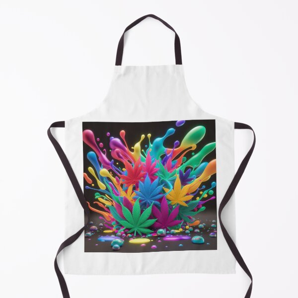 Item preview, Colorful Marijuana Leaves With Liquid Paint Splatters - White designed and sold by JLEmporium.