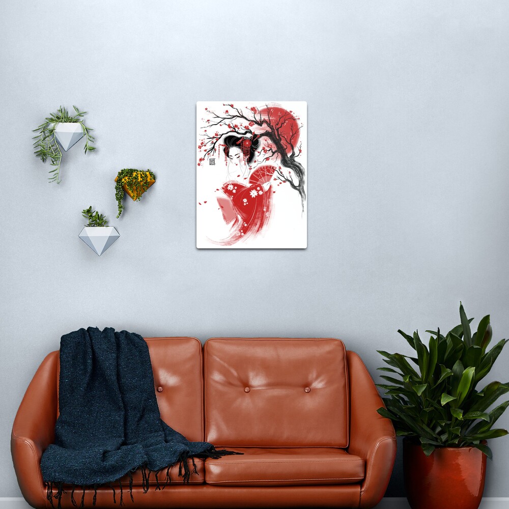 Red Geisha Metal Print