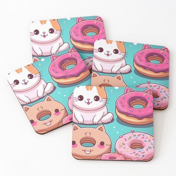 Item preview, “Adorable Cat and Donuts Delight Illustration” designed and sold by EidansEmpire.
