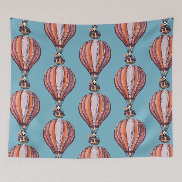 Item preview, Adventurous Pandas Soaring in a Hot Air Balloon: A Unique Journey designed and sold by Pandositive.
