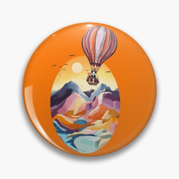 Item preview, Sunset Spectacle: Pandas Soaring in a Hot Air Balloon Over a Breathtaking Landscape designed and sold by Pandositive.