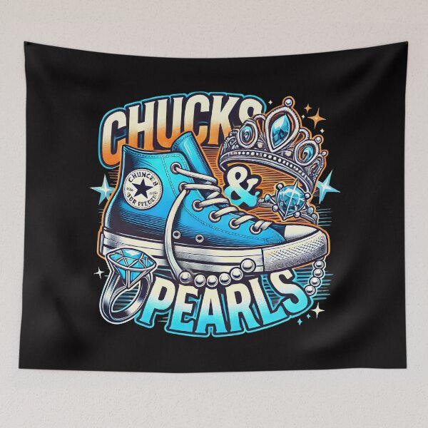 Item preview, Bold Chucks & Pearls Blue Sneaker Engagement Ring & Tiara designed and sold by DrawHandArt.