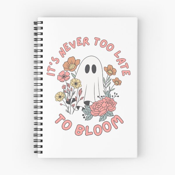 Item preview, late bloomer cute ghost with flowers floral ghost designed and sold by Alyn8.