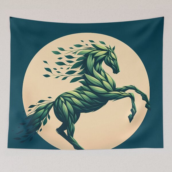 Item preview, Horse Made of Leaves, Ai Generated Art  designed and sold by ACC .