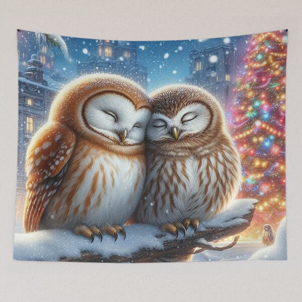 Item preview, Christmas Owls in Love designed and sold by MarinaFila.