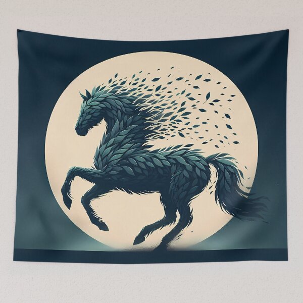 Item preview, Horse Made of Leaves, Ai Generated Art  designed and sold by ACC .