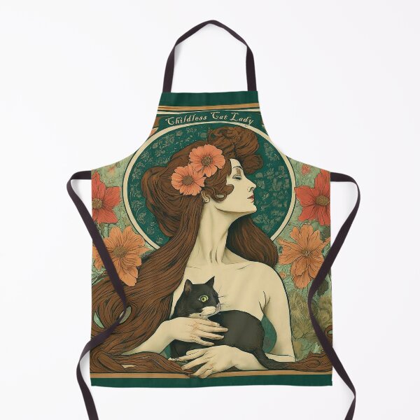 Artikelvorschau, Kinderlose Katzendame - Jugendstil entworfen und verkauft von Vintage-Cosmics.