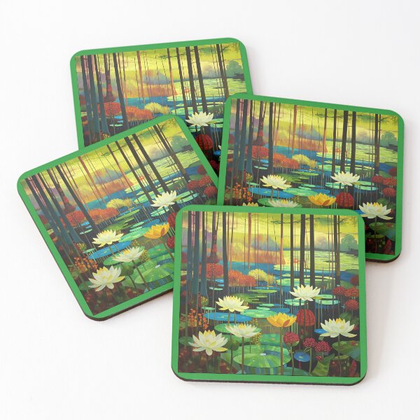 Item preview, Water lilies in a mysterious forest. designed and sold by Natalia-Vlad.