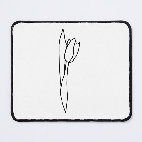 Item preview, Single white tulip lineart doodle minimal designed and sold by EmeraldeaArt.
