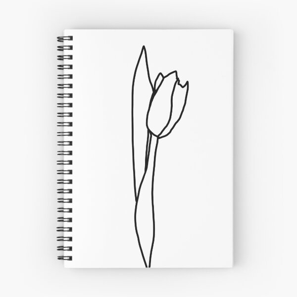 Item preview, Single white tulip lineart doodle minimal designed and sold by EmeraldeaArt.