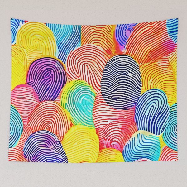 Item preview, Fingerprint Symphony in Vibrant Hues designed and sold by Health And Fitness Posts e-Store.