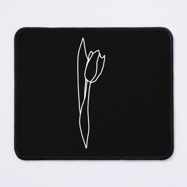 Item preview, Single white tulip lineart in white hue doodle minimal designed and sold by EmeraldeaArt.