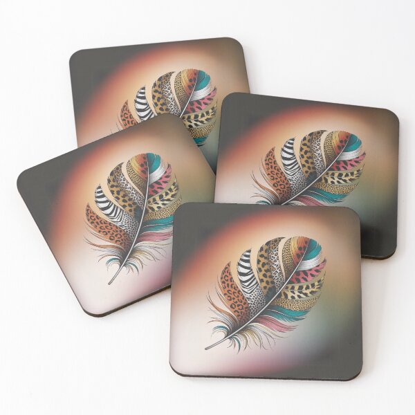 Item preview, Animal Print Feather Art - Boho Chic Feather Design designed and sold by FieldHouseTees.