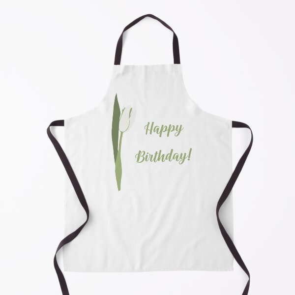 Item preview, white tulip Happy Birthday designed and sold by EmeraldeaArt.