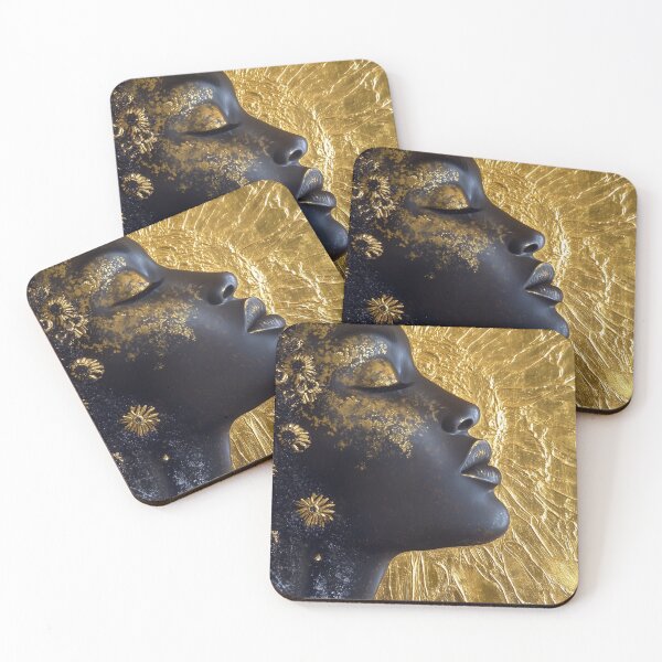 Item preview, Divine Oshun Essence - Mystical Gold Mixed Media Artwork designed and sold by All Souls Dream.
