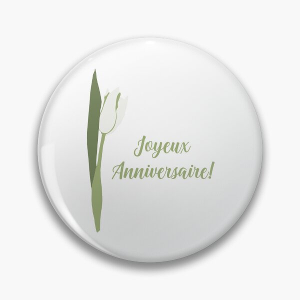 Item preview, white tulip French Happy Birthday Joyeux Anniversaire designed and sold by EmeraldeaArt.