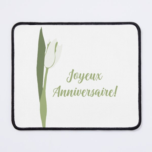 Item preview, white tulip French Happy Birthday Joyeux Anniversaire designed and sold by EmeraldeaArt.