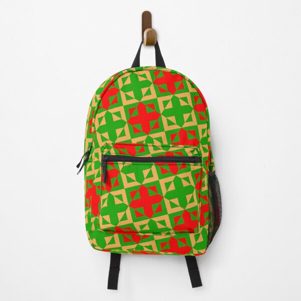Item preview, Reggae Square Plus Symbol Checker Grid Geometry Rasta designed and sold by EvergreenMotifs.