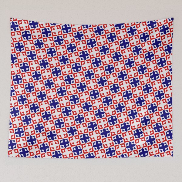 Item preview, Patriotic Square Plus Symbol Checker Grid Mathematic Geometry designed and sold by EvergreenMotifs.