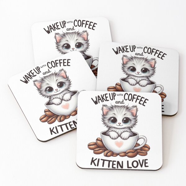 Item preview, COFFEE AND Cute CAT designed and sold by wellie-chic.