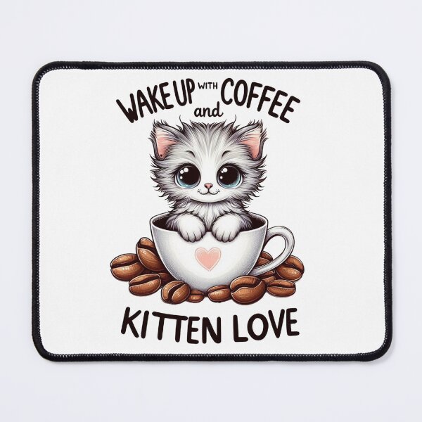 Item preview, COFFEE AND Cute CAT designed and sold by wellie-chic.