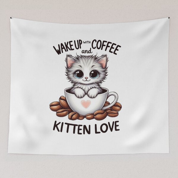 Item preview, COFFEE AND Cute CAT designed and sold by wellie-chic.