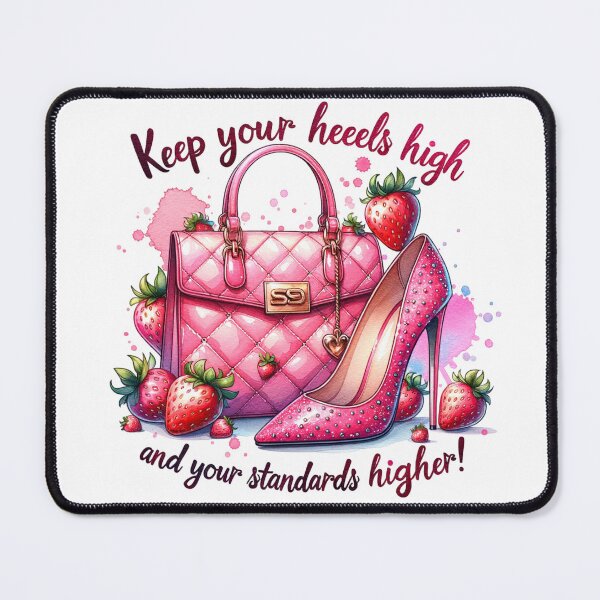 Item preview, Cute pink purse and heel with strawberries stickers and more designed and sold by CRandRRstickers.