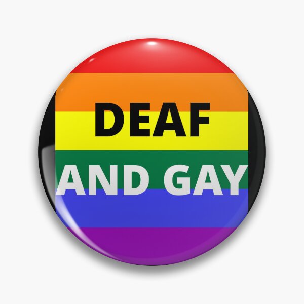 Item preview, DEAF AND GAY on rainbow background designed and sold by uniqueitems.