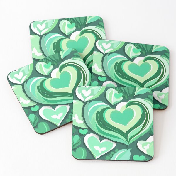 Item preview, Green hearts wallpaper designed and sold by eMShoper.