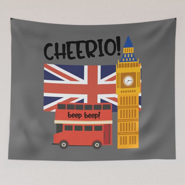 Item preview, Cheerio Beep Beep United Kingdom London England Flag designed and sold by kiwi91.