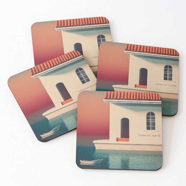 Item preview, Catalina Island Coastal Sunset Art Print designed and sold by Retro Travel Design.