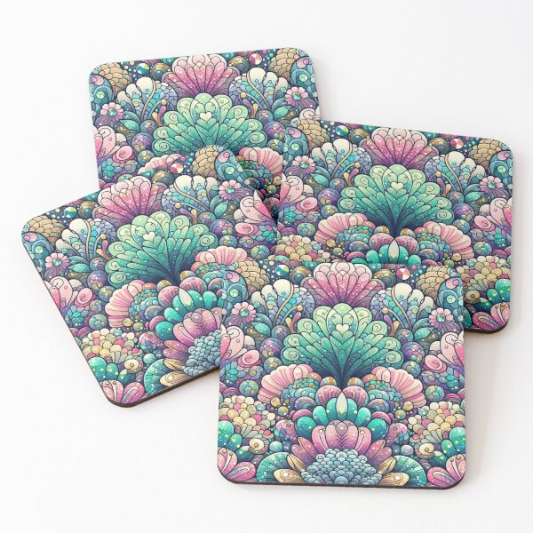 Item preview, Pretty Colorful Mermaid Tail Scales Print Pink Teal designed and sold by SeaStarMermaids.