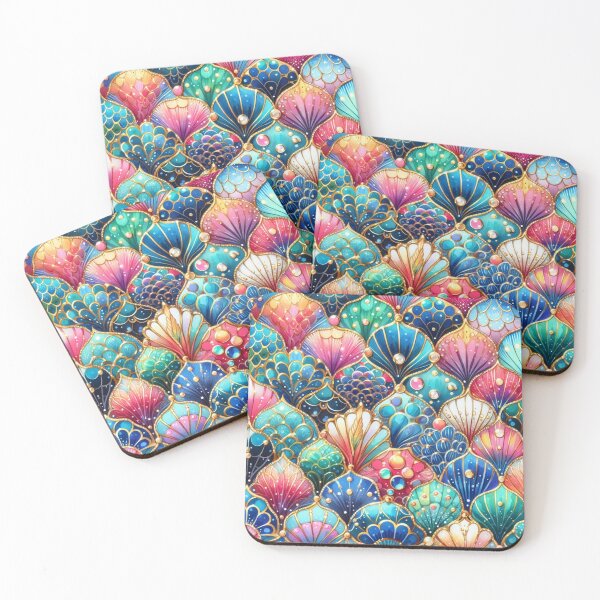 Item preview, Cute Colorful Mermaid Tail Scales Print Shimmering designed and sold by SeaStarMermaids.