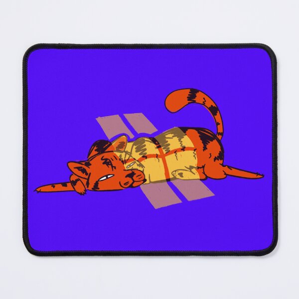 Item preview, Red Cat Sunlight Blue Yellow Funky Feline designed and sold by pinkpawsdraws.
